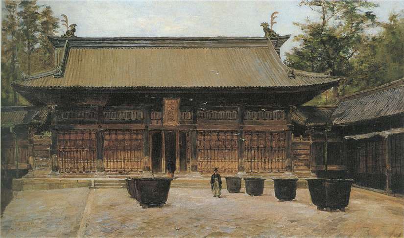 淺井忠油畫〈湯島聖堂大成殿〉、政大福德神石像-獲指定臺北市一般古物文化資產